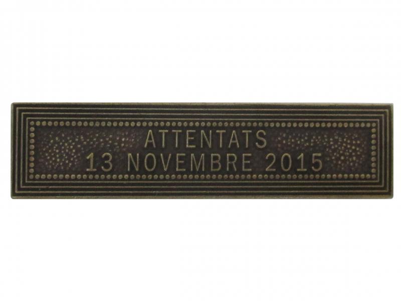 Attentats Novembre 2015 Bronze (Agrafe Ordonnance)