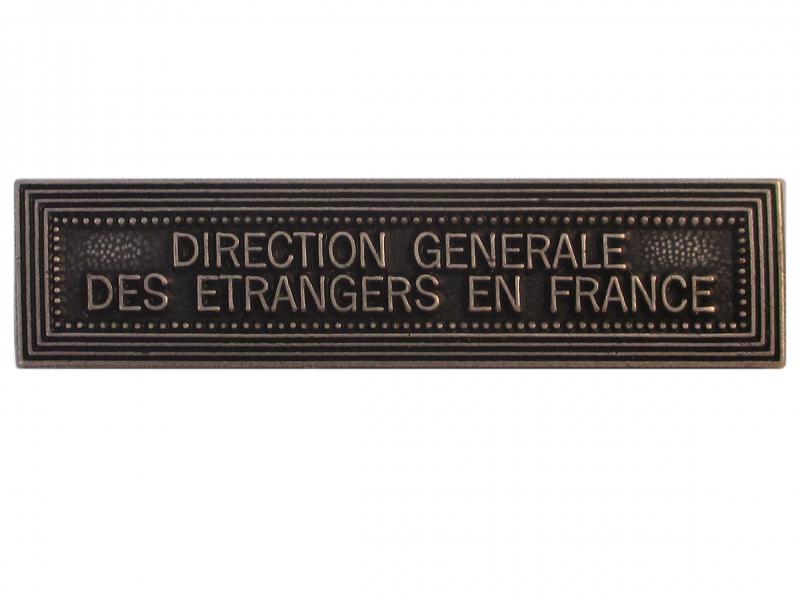 Direction Générale des Étrangers en France Argent (Agrafe Ordonnance)