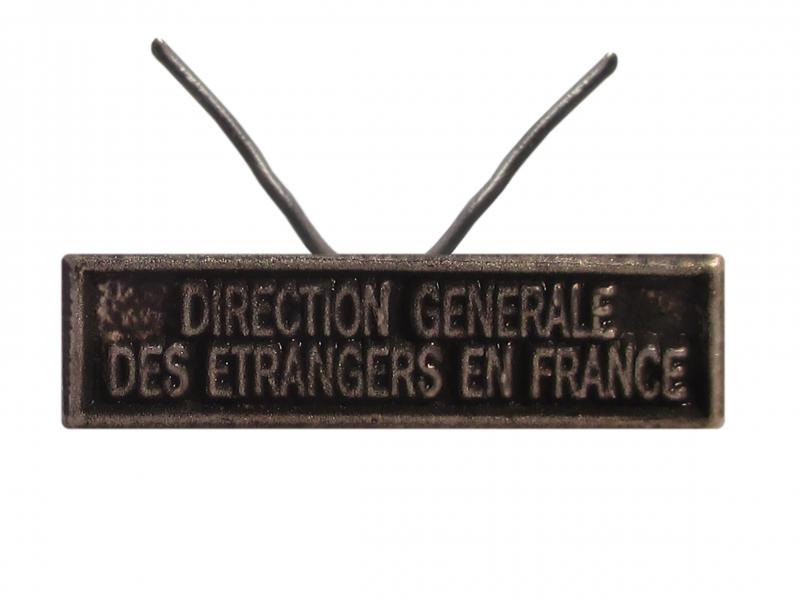 Direction Générale des Étrangers en France Argent (Agrafe Réduction)
