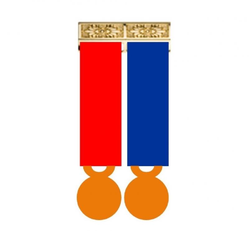 Montage 2 Médailles Réduction (Miniatures sur porte-médaille)